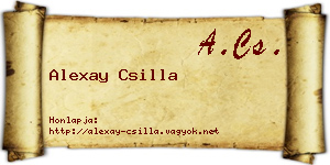 Alexay Csilla névjegykártya